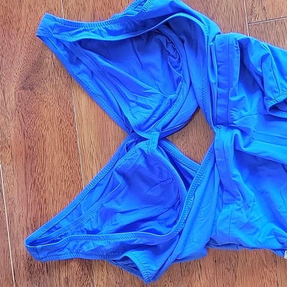 NWT SHAN Cobalt Blue Keyhole Twist One-Piece - Picture 4 of 7